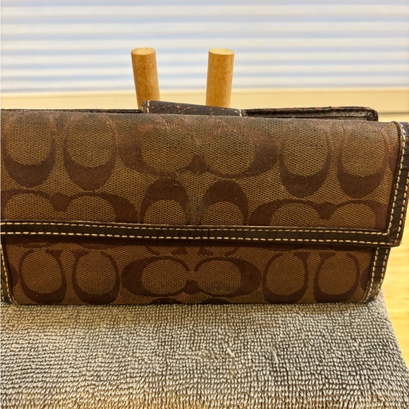 Brown Coach Wallet with Check Book Holder - Picture 4 of 11